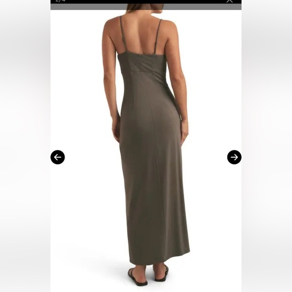 Favorite Daughter Into You Fitted Maxi Dress in Kalamata Olive Green size XS - Picture 2 of 14
